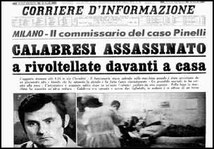 Nuntius mortis Aloisii Calabresi in actis diurnis